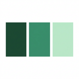 Square swatch in green tones: dark green, mid green, and mint