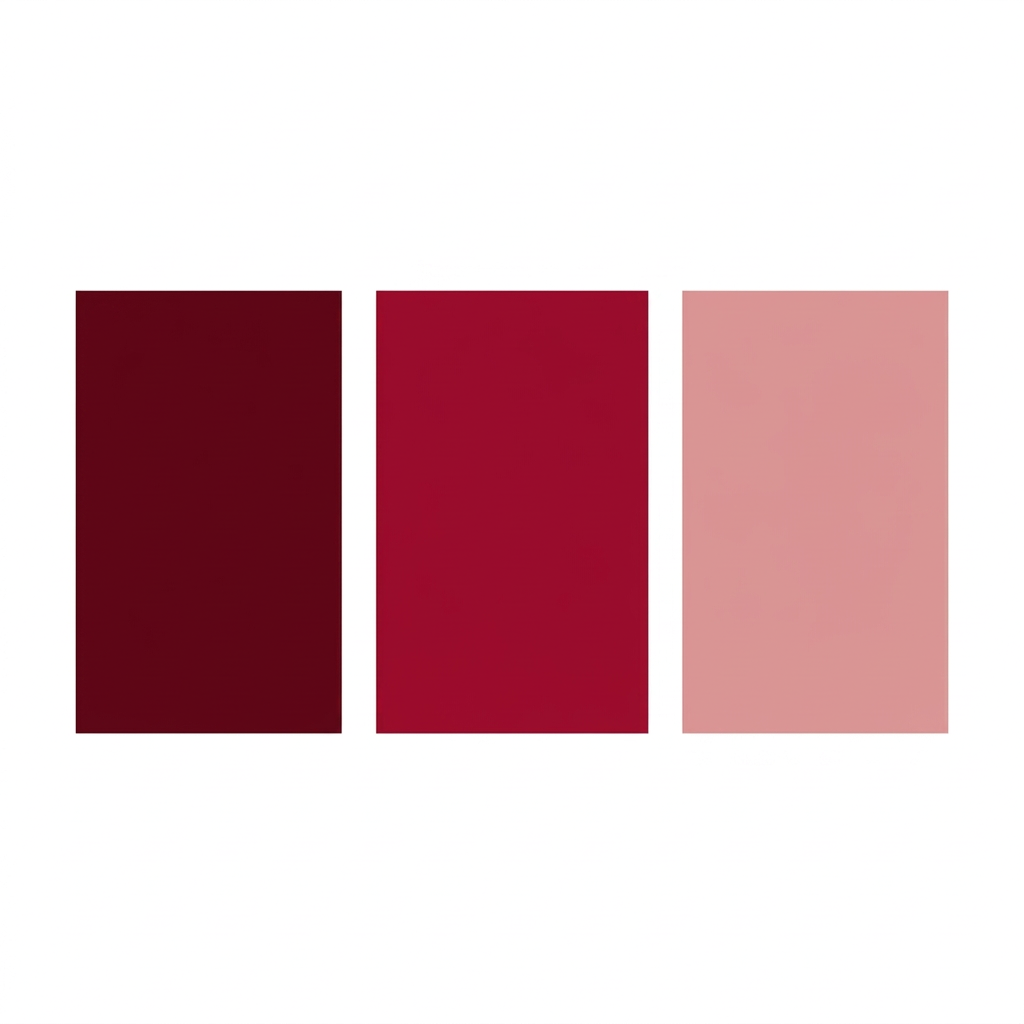 Square swatch in red tones: deep red, crimson, and rose