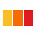 Square swatch in yellow, orange, and red tones
