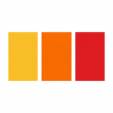 Square swatch in yellow, orange, and red tones