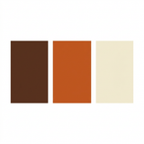 Square three-color swatch: chocolate brown, burnt orange, and cream