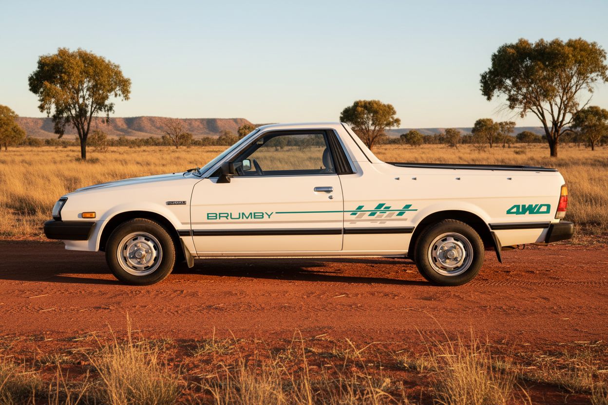 Subaru Brumby stripe set in the Australian outback