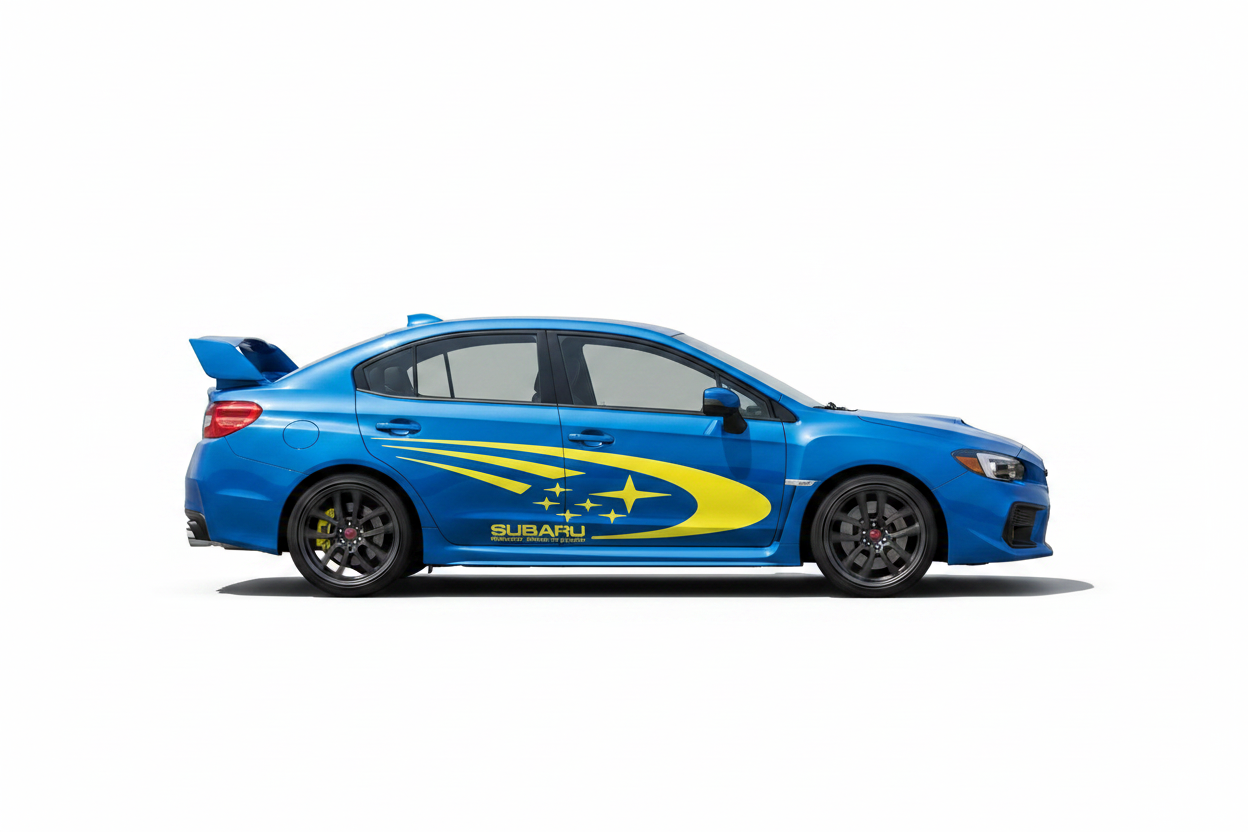 Subaru WRX STI WRC Rally Stripe - Facing Right White Background