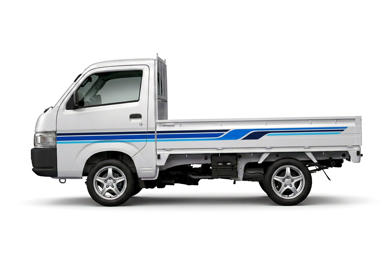 Suzuki Carry with blue-tone stripes