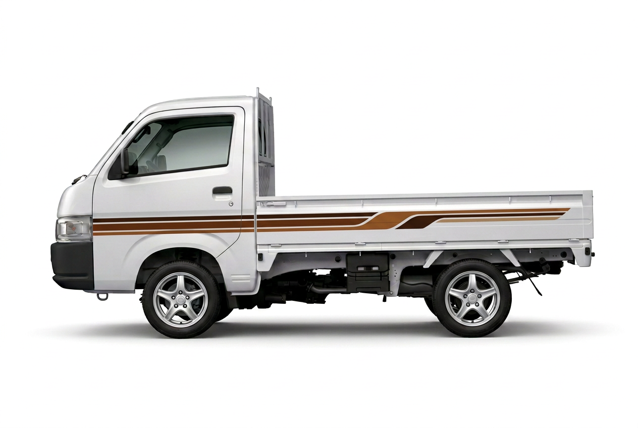 Suzuki Carry with chocolate brown caramel and tan stripes