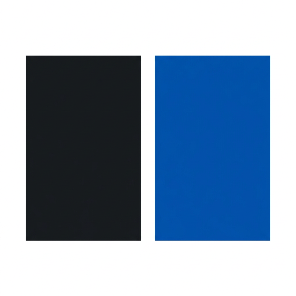 Swatch showing black and blue panels