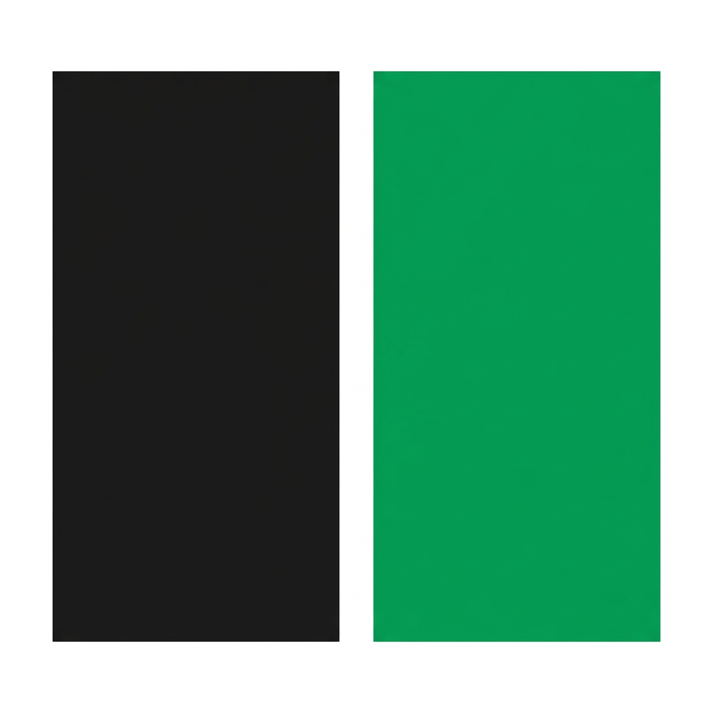 Swatch showing black and green panels