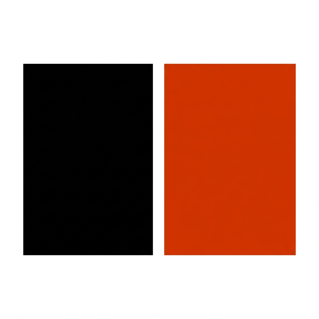 Swatch showing black and orange panels