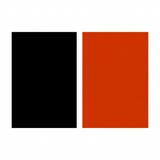 Swatch showing black and orange panels