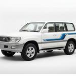 Toyota Land Cruiser 100 Series Blue Stripe Angled View