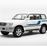 Toyota Land Cruiser 100 Series Blue Stripe Angled View