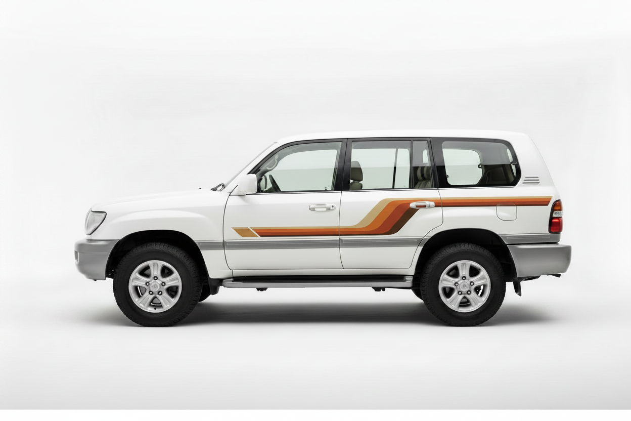 Toyota Land Cruiser 100 Series Orange Red Stripe