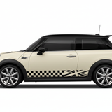 Union Jack + Checkered Stripes on Cream MINI
