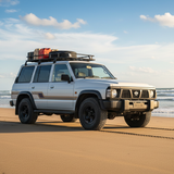 White 4x4 Angled Beach Shot