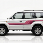 White 90 Series Prado with darker rose, raspberry and burgundy pink stripes