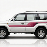 White 90 Series Prado with darker rose, raspberry and burgundy pink stripes