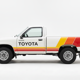 White Gen 1 Toyota Hilux Smaller Rear Stripes