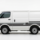White HiAce with grey Palm Beach stripes