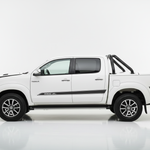 White Hilux Black TRD Stripes