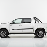 White Hilux Black TRD Stripes