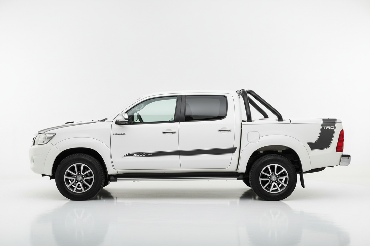 White Hilux Dark Grey TRD Stripes