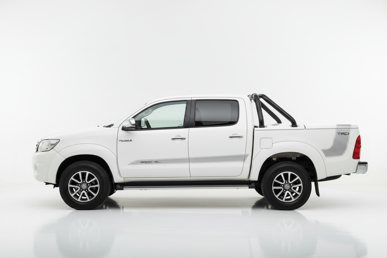 White Hilux Silver TRD Stripes