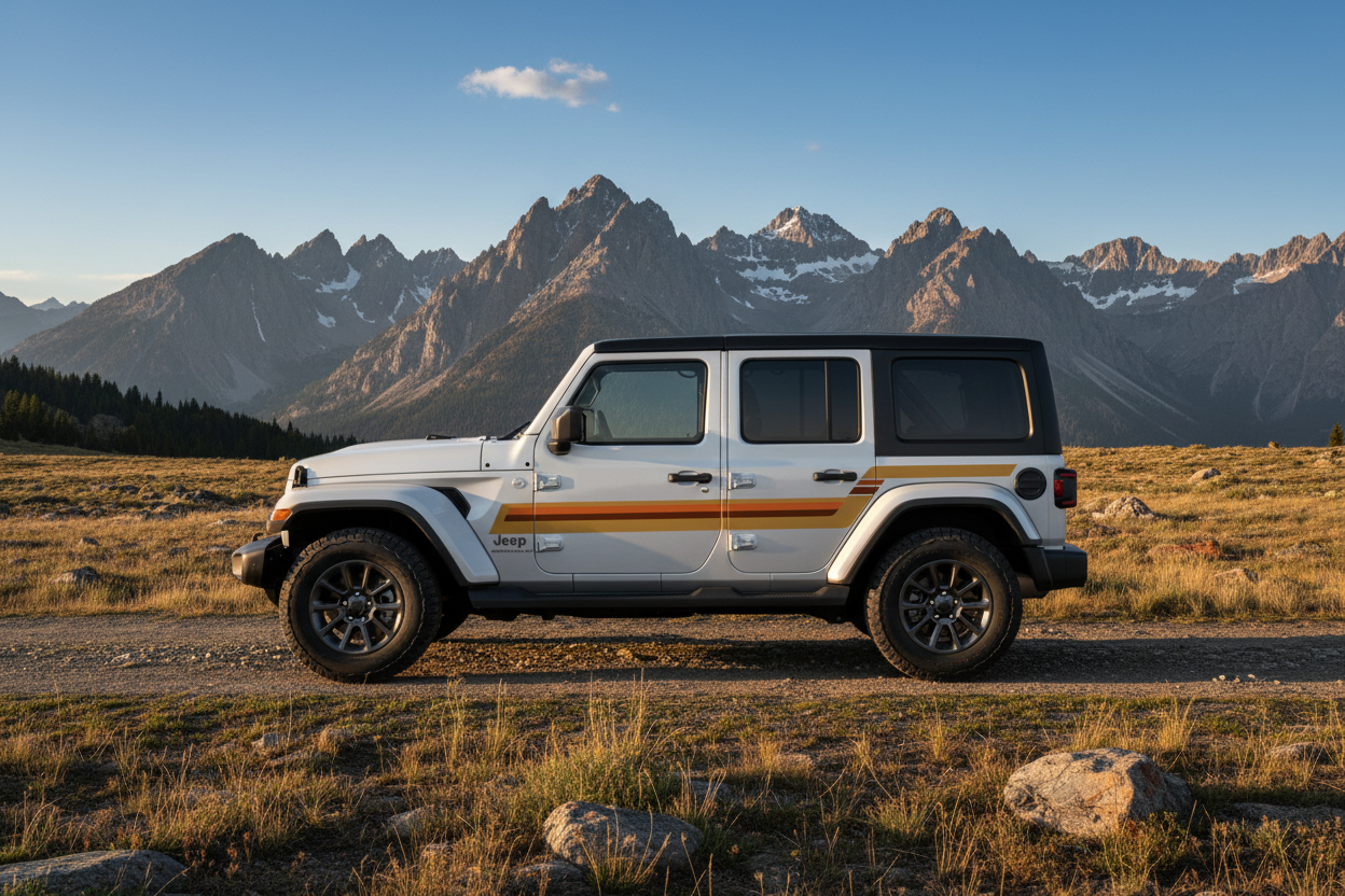 White Jeep mountains