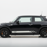 White Rocker Stripe on Black MINI