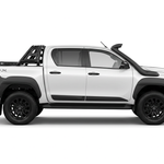 White Toyota Hilux with Rugged X side graphics